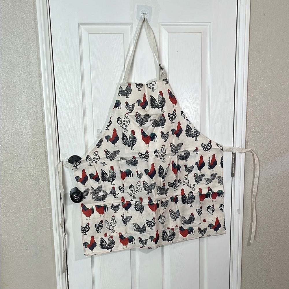 Chicken and Butterfly Print Apron